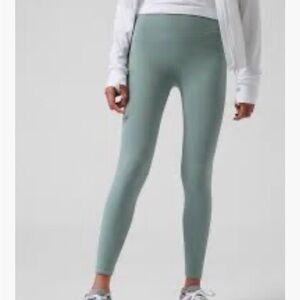 Athleta Girl Chit Chat High Rise Leggings Buttery Soft Green Size 12 Large